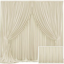 Beige Backdrop Curtain 4 Panels 20ft x 10ft for Wedding  Baby Shower