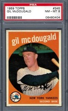 1959 Topps #345 PSA 8 Gil McDougals Yankees 345 Sharp!