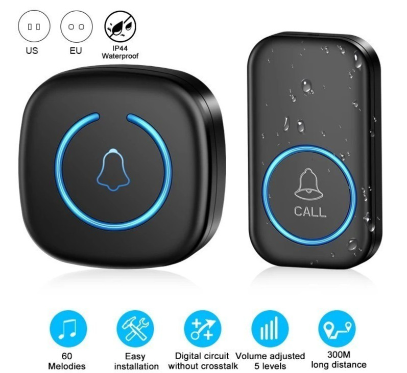 CAMPANELLO WIRELESS SENZA FILI DIGITALE SMART IMPERMEABILE ESTERNO CASA UFFICIO
