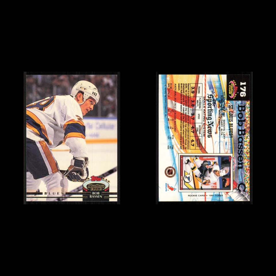 Bob Bassen #176 1992 Stadium Club St. Louis Blues Hockey Card NHL NM - Image 3 of 3