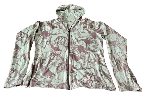Patagonia Women's Lightweight Floral Seafoam Green Large Yoga Hoodie Sweatshirt
