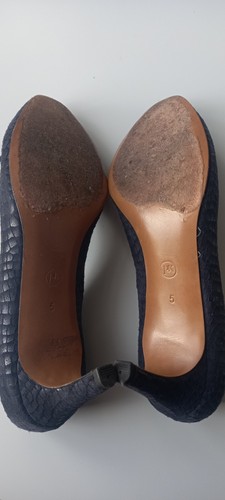 Peter Kaiser suede heels shoes, Navy, Size UK 5 EUR 38 - Picture 4 of 9