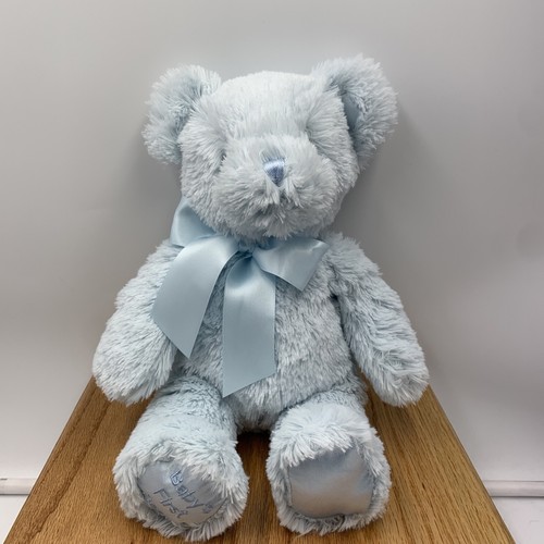 Bearington Baby Collection Baby’s First Bear Plush Blue With Bow 12”