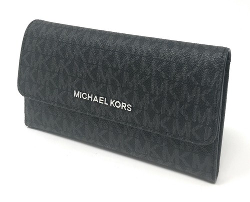 Michael Kors Jet Set Travel Large Trifold Leather/PVC Wallet - Picture 7 of 63