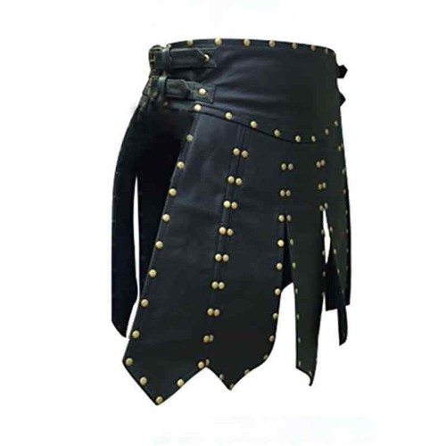 HERREN GLADIATOR KILT ECHTLEDER GAY CLUB WEAR LARP SEXY HALLOWEEN KOSTÜM - Bild 3 von 7