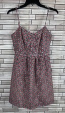 J. Crew Factory Printed A Line Sundress Size 2 With Pockets Preppy Casual
