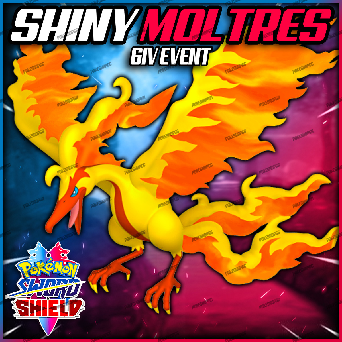 Ultra Shiny Moltres ✨ Galar Event 6IV ✨Pokemon Sword & Shield