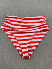 Patriotic Red Stripe Bikini Tankini Swimsuit Briefs Women size XXL Tummy Control