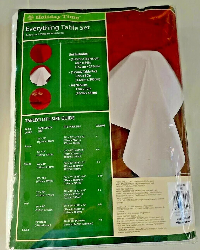 Everything Table Set - NEW - Tablecloth - Pad - (6) Napkins ~ 60 x 84 Oblong NIP - Image 3 of 4