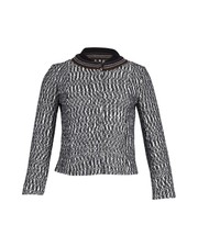 Tory Burch Tweed Jacket In Black And White Cotton Ints