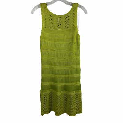 VERTIGO XS Green Crochet Shift Dress Sleeveless Lined Knee Length | eBay VERTIGO XS Green Crochet Shift Dress Sleeveless Lined Knee Length | eBay