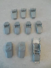 LOT OF 10 VINTAGE PLASTIC MINIATURE VEHICLE PARTS, UNKNOWN BRAND, RPG, LOT 219!