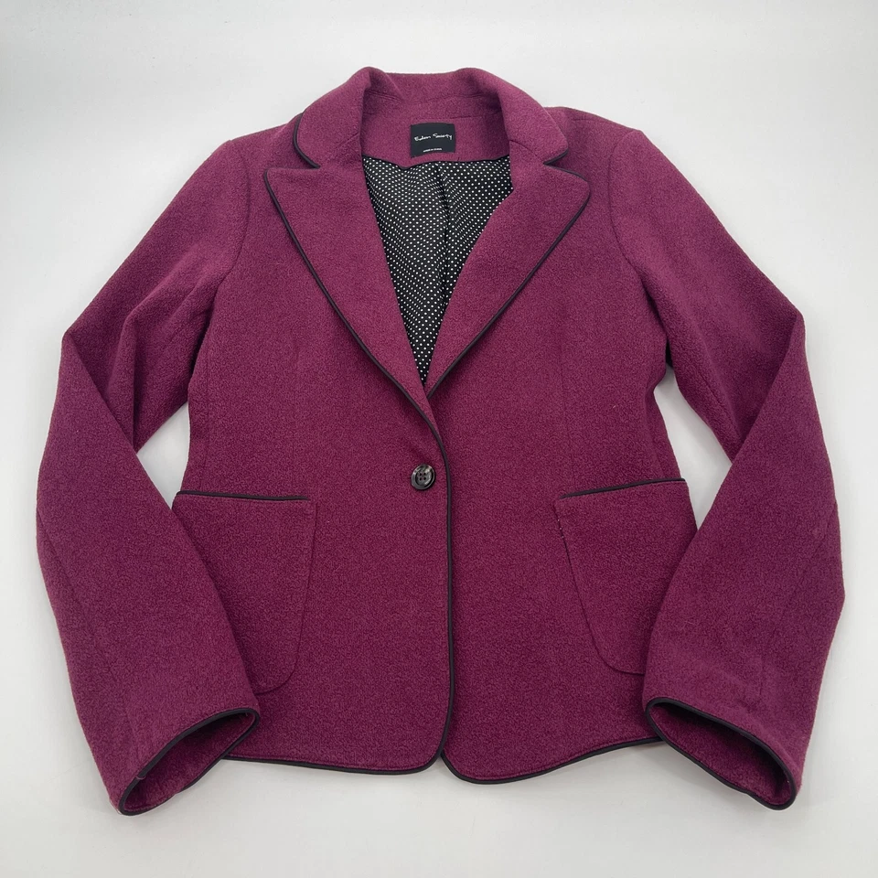 Blazer Eden Society Mujer Medio Púrpura Mangas Largas Preppy Negocios Clásico Foto 3 de 4