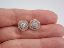 2Ct Round Cut Lab-Created Diamond Cluster Stud Earrings 14K Rose Gold Plated
