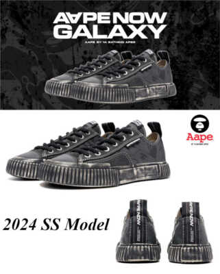 Aape By A Bathing Ape Men's Low Top Sneakers Black 2024 SS Model AAPE NOW  GALAXY