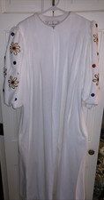 Vintage Terry Cloth David Brown for Saks Fifth Avenue White Zip Robe Size Small