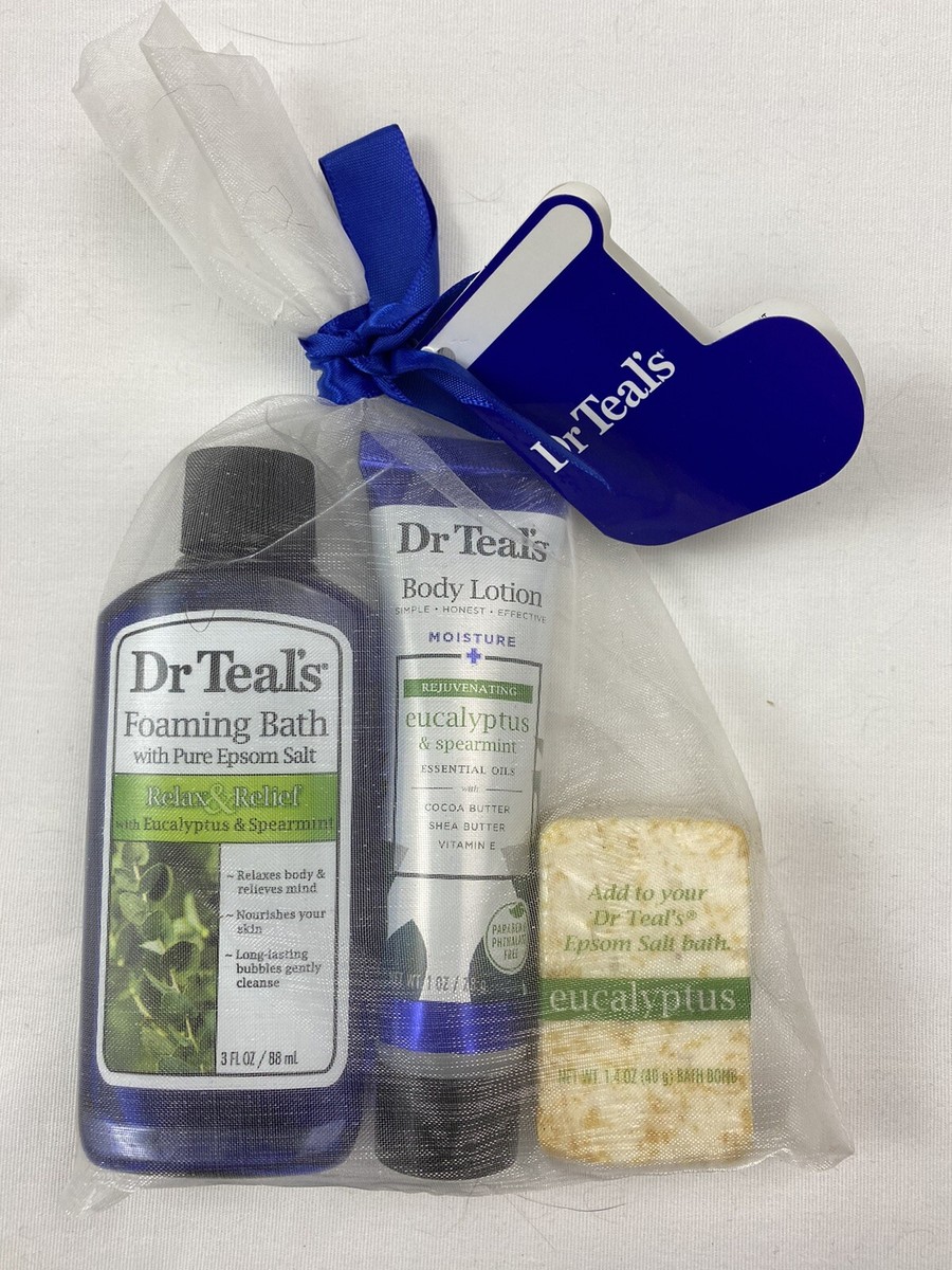 Dr. Teals Gift Set Foaming Bath Body Lotion Eucalyptus Epsom Salt ...