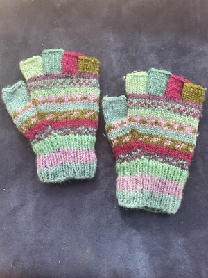 1Pair Women Winter Fingerless Gloves Wool Knitted Hand Half Finger Short Gloves