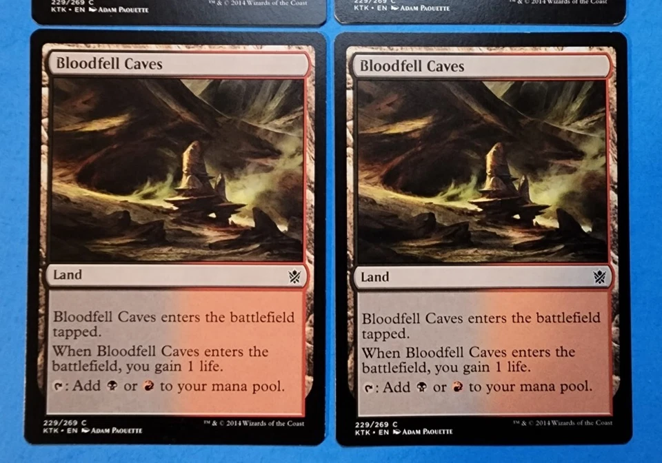 4x Bloodfell Caves Khans of Tarkir 2014 Mtg Magic Gathering Card Dual Land 229 - Image 3 of 4