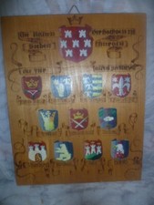 Siebenb&uuml;rger 11Wappen Tafel sehr detailliert und fein von Hand bemalt Mitte 19Jh