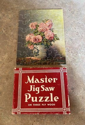 Vintage Hamlet Studios 50 Piece Master Jigsaw Puzzle 3 Ply Wood Roses Complete!