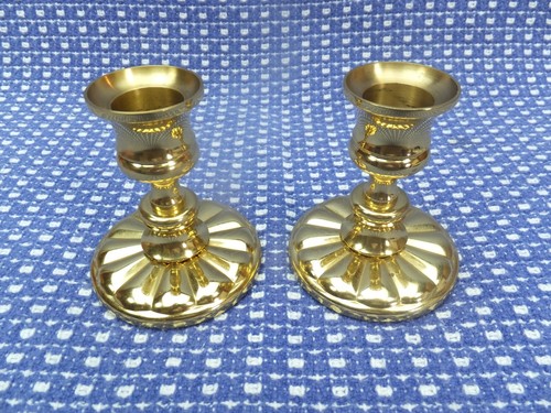 Baldwin Cast Brass Candle Holders 3" Tall with Base 2-3\4" Diameter - Picture 5 of 7