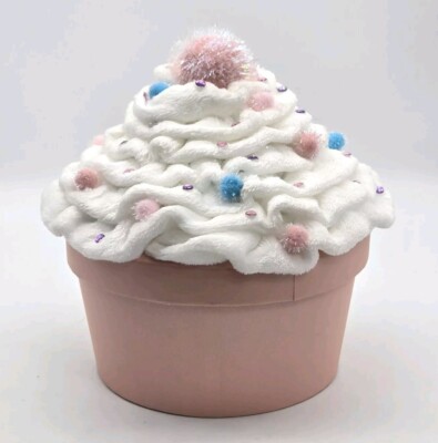 Hobby Lobby Pink Plush Decorative Cupcake Gift Box Trinket Box Decor
