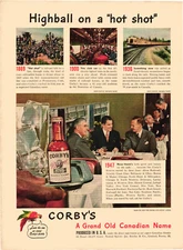 Corby's Distilled Whiskey Print Advert Highball on a Hot Shot