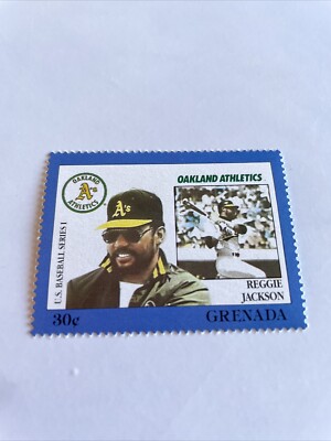 1998 Reggie Jackson Grenada 30 Cent Stamp Unused