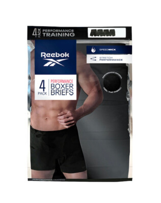 reebok men's performance boxer briefs 4 pack