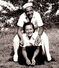 Vintage Photo Military Picture World War 2 USA Navy Seaman Uniform Man Lady