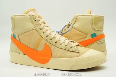 NIKE BLAZER MID USED SIZE 11 OFF WHITE ALL HALLOW EVE TOTAL ORANGE AA3832-700