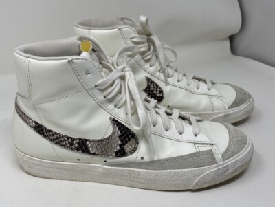Woman's Nike Blazers DA8736-100 White Snake Print Sneakers Size