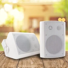 EMB 5 1/4" 500W 2-Way Outdoor Indoor 2-Speakers w/Swivel -All Weather / White UC
