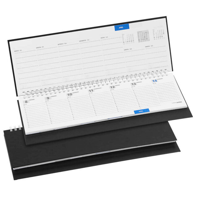 2 Schreibtischkalender 2023 quer Wochenplanung 1 Wo/2 S. 8-21 Uhr 31x13 5cm