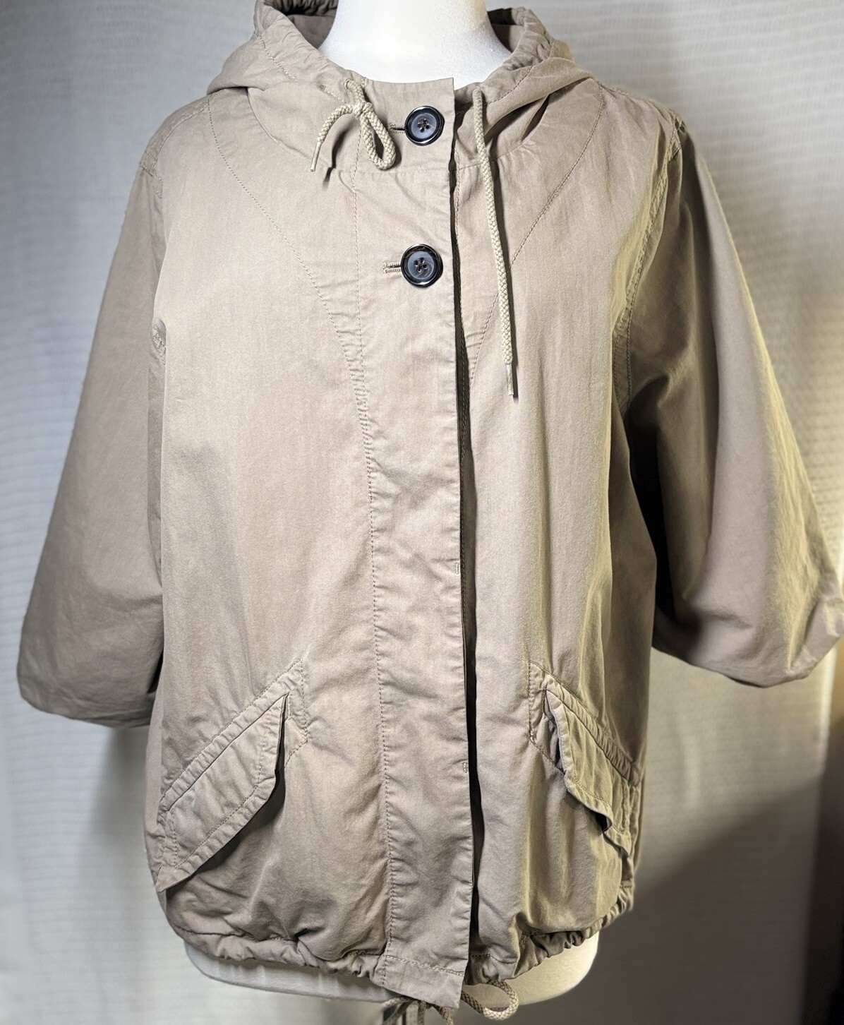 Old Navy Womens Large Green Cotton Military Field Jacket in Pine Needles