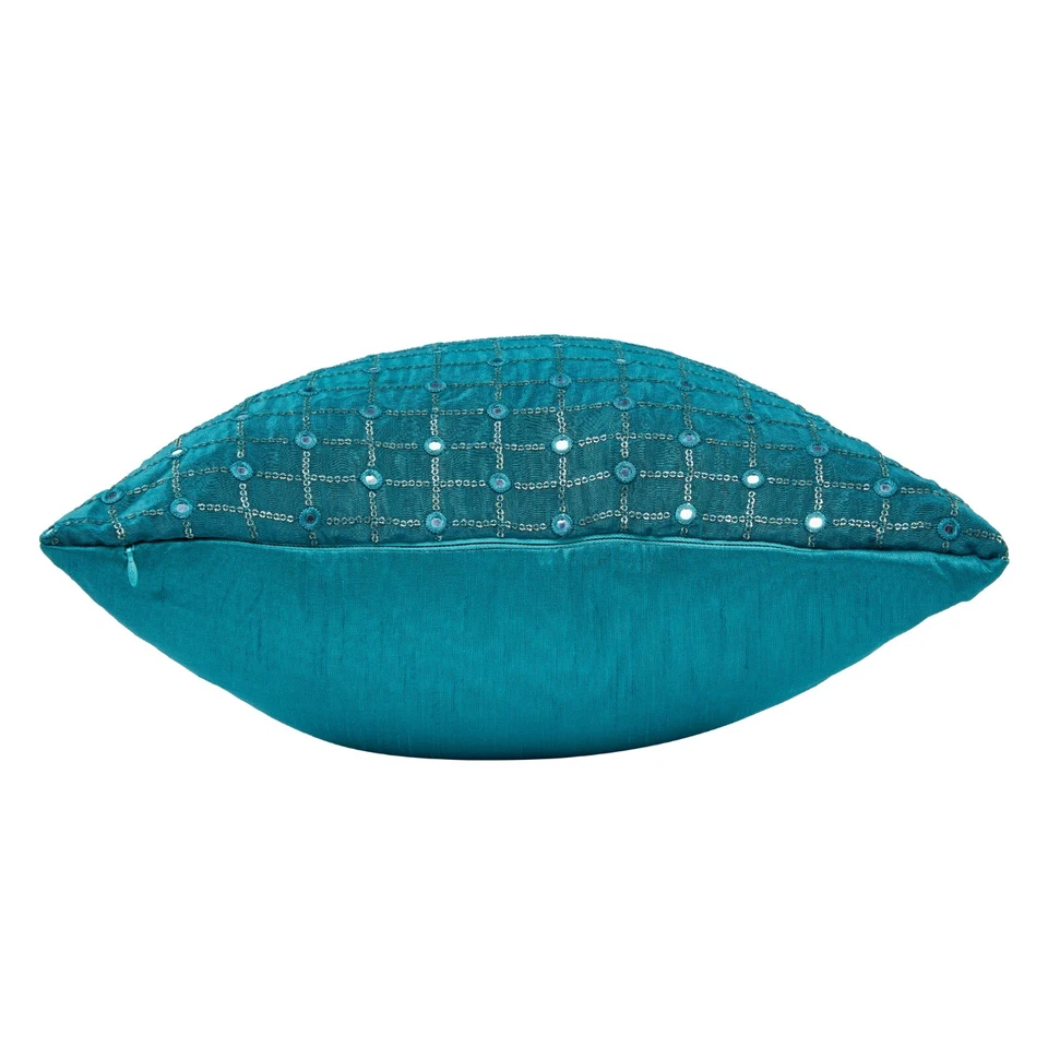 Decorative pillows for couch teal 18x18 20x20 24x24 embroidered pillow covers 2p - Image 4 of 4