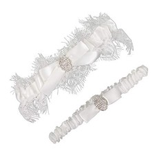 White Lace Wedding Garters Bridal Garter Set for Women Bride White off White