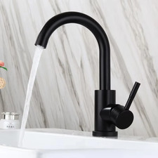 Stainless Steel Hot and Cold Water Mixer Tap, Single Handle Bathroom Faucets, De