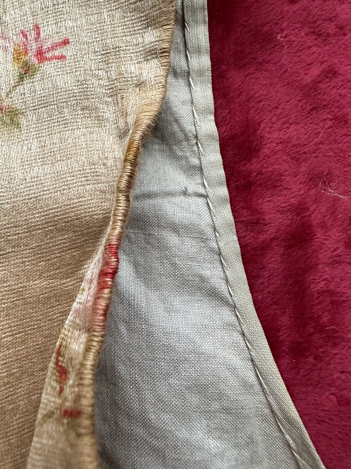 Antique children's clothing vest play costume silk small flowers