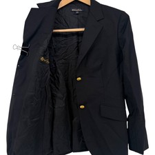 Brooks Brothers Loro Piana Wool Blazer Navy Blue Gold Button Jacket Womens 6