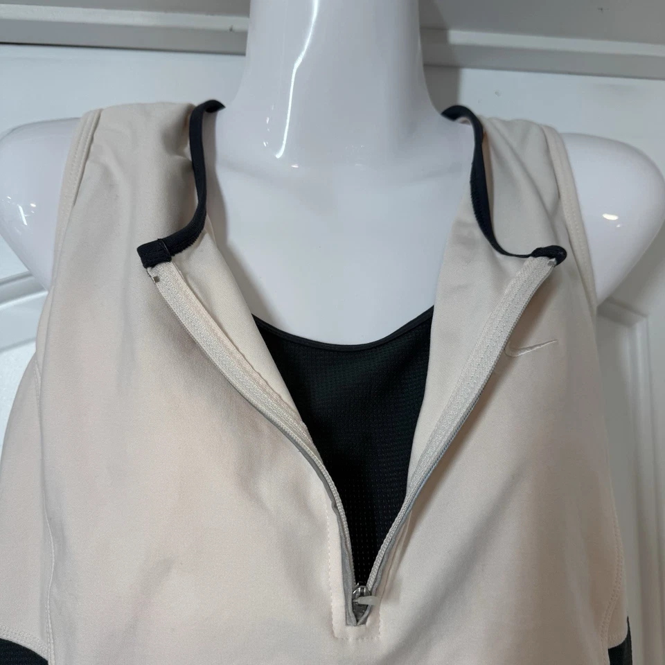 Nike Dri Fit Top Sin Mangas Para Mujer XL Rosa 1/4 Cremallera Sujetador Deportivo Integrado Correr Gimnasio Foto 3 de 4