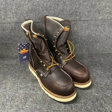 THOROGOOD 8" 1957 Briar Pitstop Moc Toe Boots Men's Size 11 Dark Brown