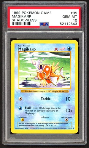 Magikarp (Shadowless) graded PSA 10 for sale on eBay