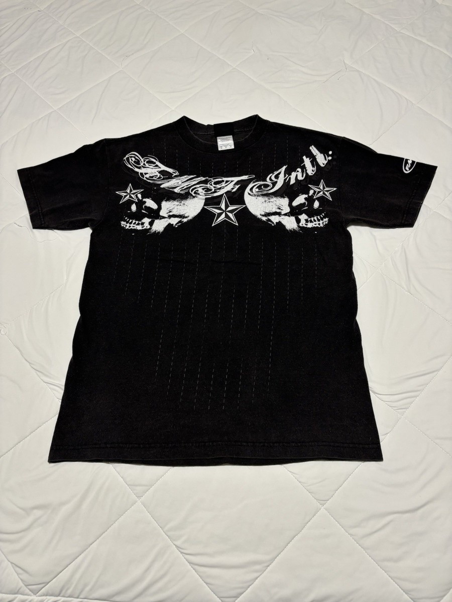 Vintage FMF Intl. Chest Logo T-Shirt Size M Skulls Stars Motocross