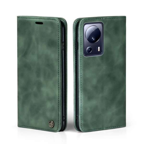 Handy HüLle FüR Xiaomi 13 Lite Klapp Magnet Smartphone Cover Case GrüN-image