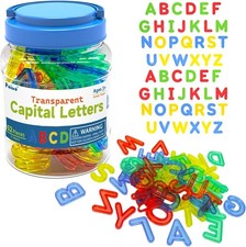 Transparent Capital Letters for Light Table Toys Uppercase 52 Pcs