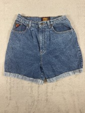 Vintage Faded Glory Womens 7/8 Mom Shorts High Rise Cuffed Denim Acid Wash 90  s