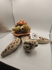 Disney Pixar Finding Nemo Crush and Squirt Peluche Tortuga Set Nuevo Con Etiquetas Se ha Exhibido