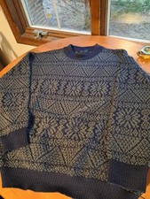 Bogner Ice Snowflake Blue Sweater Wool Size XL